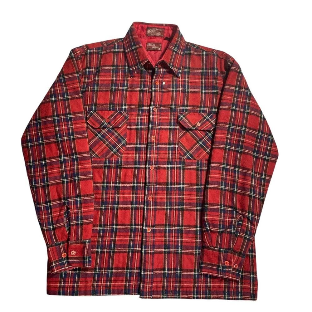 Vintage 80s Anthony’s Flannel Shirt Jacket Men’s M Plaid Quilted Lined Insulated